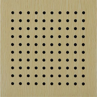 Round Hole Structure Acoustic Perforated Wood Panels 2400mm 0.9NRC CE FSC