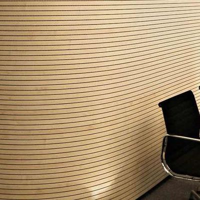 Interior Soundproofing Grooved Acoustic Panels 2440mm With Red Fire Resistant MDF