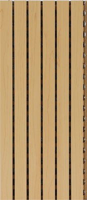 MDF Timber Grooved Acoustic Wall Panels For Interior Music Hall Decor E1 E0 Protection