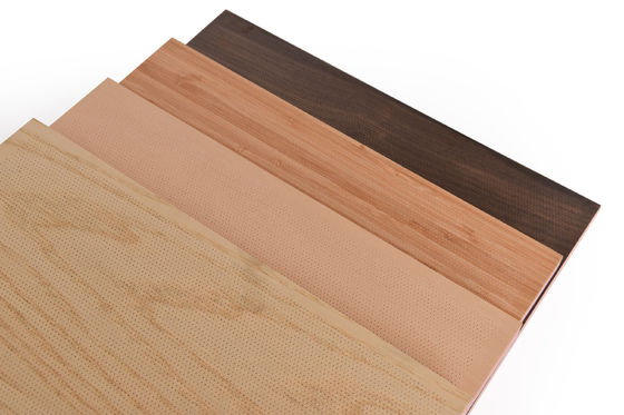 Interior Decor Acoustic Wood Ceiling Panels Flat Surface Suspended Wood Ceiling Tiles