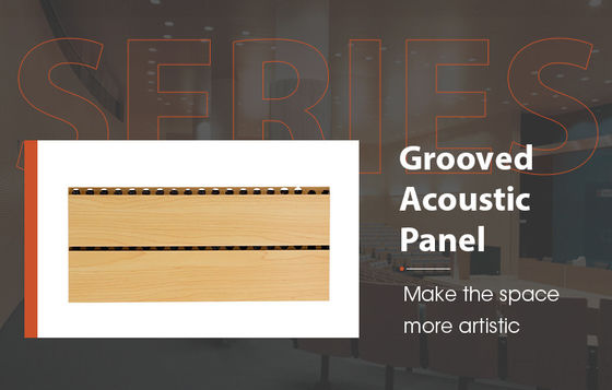 Grooved  Wooden Acoustic Panels Interior Conference Hall Wood Wall Paneling  Sound Absorption
