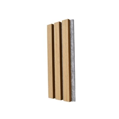 Custom Effortless Installation Wooden Slat Acoustic Panels On Grey Black Felt Backing