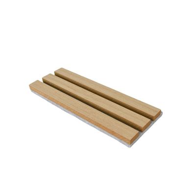 Custom Effortless Installation Wooden Slat Acoustic Panels On Grey Black Felt Backing