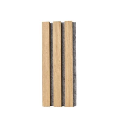 Custom Effortless Installation Wooden Slat Acoustic Panels On Grey Black Felt Backing