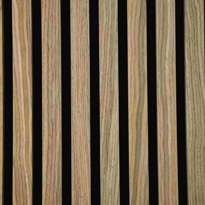 Sound Proof Walnut Acoustic Wood Slat Panels Eco Friendly Engineered Veneer Finish