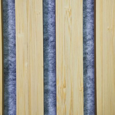 Natural Wood Slat Acoustic Wall Panels Fire Retardant 0.85 NRC Sound Absorption