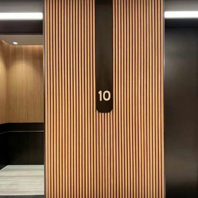 Natural Wood Slat Acoustic Wall Panels Fire Retardant 0.85 NRC Sound Absorption