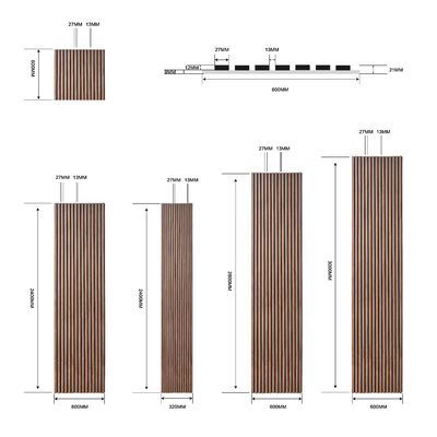 Veneer Banding Acoustic Wood Slat Panels 2400mm Wood Slat Wall Tiles Customized