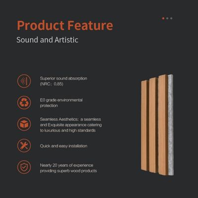 High NRC MDF Acoustic Wood Slat Panels , Office Slatted Wood Acoustic Panels