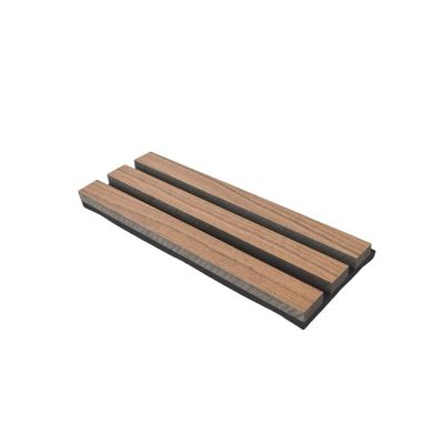 Natural Veneer Slatted Wood Acoustic Panels HDF Materials Sound Proof CE FSC