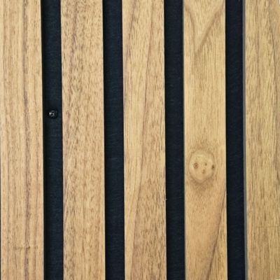 Natural Veneer Slatted Wood Acoustic Panels HDF Materials Sound Proof CE FSC