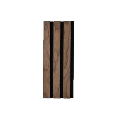 Three Side Wood Veneer Slat Wall Acoustic Panel Walnut E0 Grade 21mm Thick