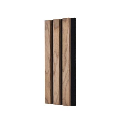 Three Side Wood Veneer Slat Wall Acoustic Panel Walnut E0 Grade 21mm Thick