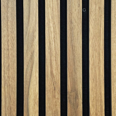 Melamine Cover Acoustic Wood Slat Panels 2400mm , Slatted Acoustic Wall Panels OEM