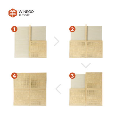High NRC Natural Veneer Perforated Acoustic Wood Panels For Commercial Office