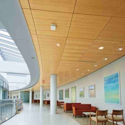 Decorative Natural Veneer Perforated Acoustic Wood Panels with E1 Grade Rating