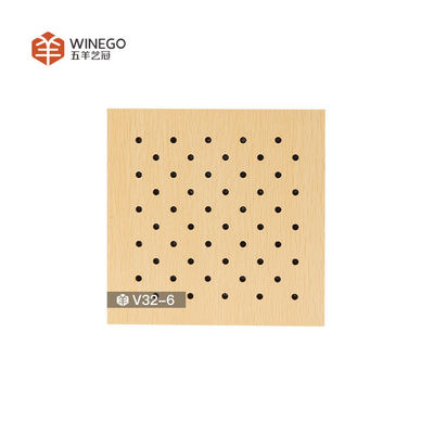 Decorative Natural Veneer Perforated Acoustic Wood Panels with E1 Grade Rating