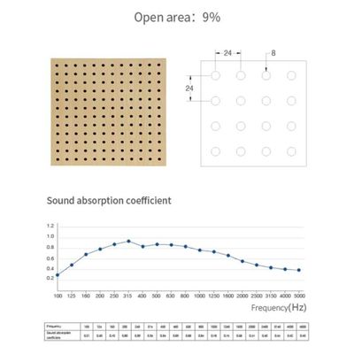 Stylish Decorative Perforated Acoustic Wood Panels for Commercial Studio