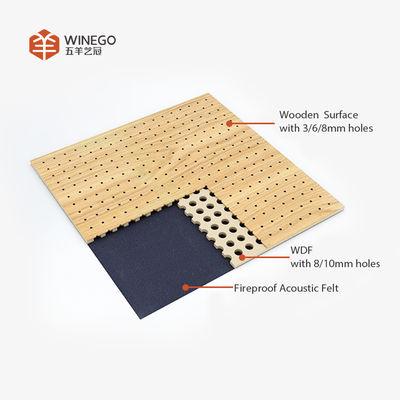 Modern Style Veneer Acoustic Perforated Wood Panels For Residential Office