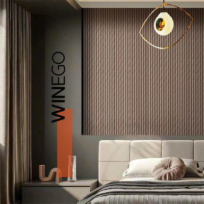 MDF Wood Fiber 3D Decorative Wall Panels , Embossed Decorative Veneer Wall Panels