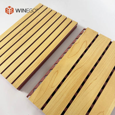Interior Soundproofing Grooved Acoustic Panels 2440mm With Red Fire Resistant MDF