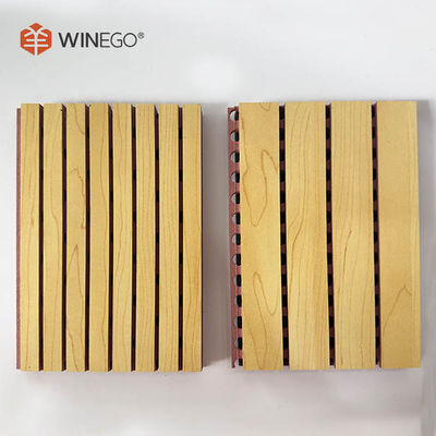 Melamine MDF Grooved Acoustic Panels 133x2440mm 197x2440mm For Ceiling And Wall