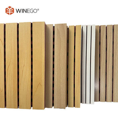 Fire Retardand MDF Grooved Acoustic Panels Melamine Finish For Wall Decoration