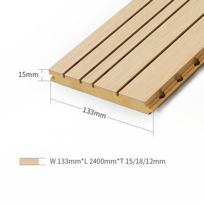 Artistic Grooved Acoustic Panels , MDF Sound Absorbing Wall Panels Modern Design