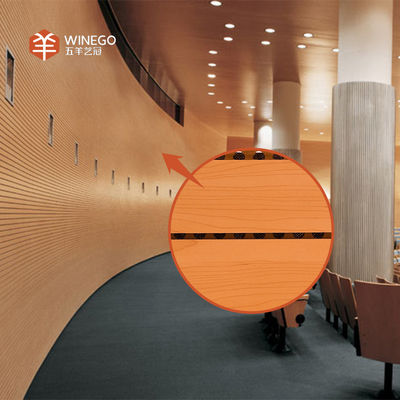 Grooved  Wooden Acoustic Panels Interior Conference Hall Wood Wall Paneling  Sound Absorption