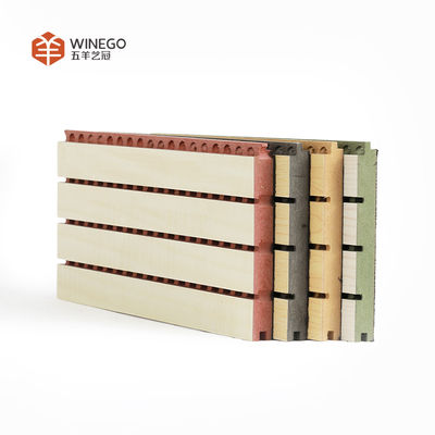 Grooved MDF Wood Fiber Acoustic Panels Classic Design Sound Absorbing 2440mm