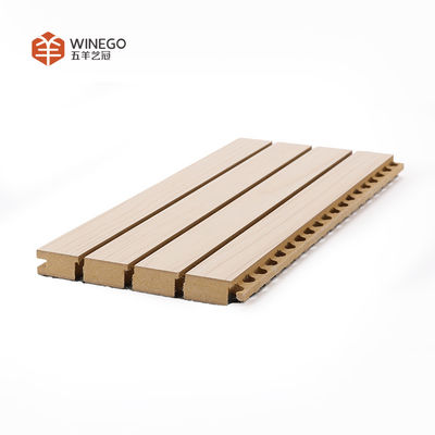 Grooved MDF Wood Fiber Acoustic Panels Classic Design Sound Absorbing 2440mm