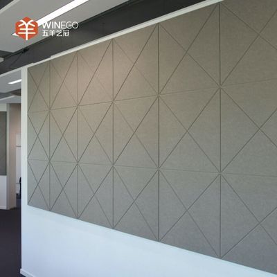 Aesthetics V-Grooved Polyester Acoustic Panel For Cinema Wall