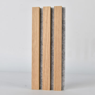 2400mm Natural Oak Acoustic Slat Wood Wall Panels With Black Grey Felt Backing