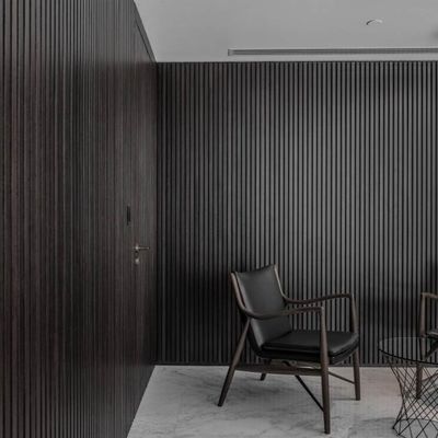 Customized Aesthetics Acoustic Slat Wood Wall Panels Melamine Finish 600x2400mm