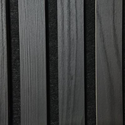 Couleur noire bois acoustique panneaux à dalles en fibre de polyester MDF pour la décoration de l'hôtel