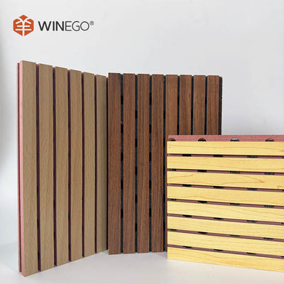 Fire Retardand MDF Grooved Acoustic Panels Melamine Finish For Wall Decoration