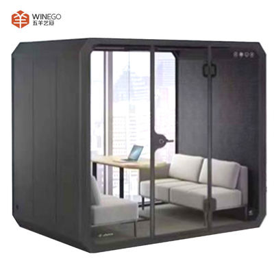 Eco-friendly pour six personnes, cabine acoustique, salle insonorisée portable pour bureau.